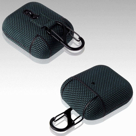 Hurtel Nylon Hard Θήκη Υφασμάτινη με Γάντζο σε Πράσινο χρώμα για Apple AirPods