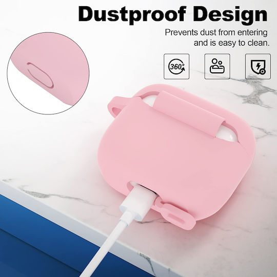 Techsuit Hülle Silikon in Rosa Farbe für Apple AirPods 3