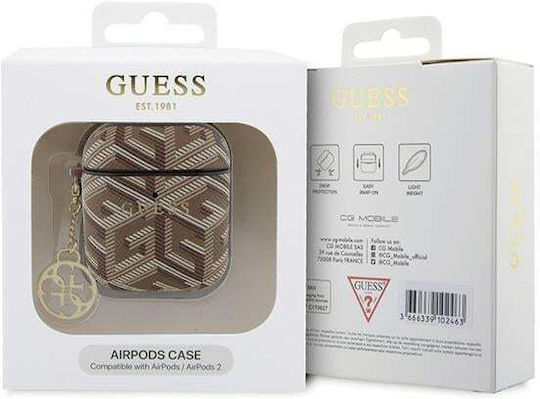 Guess Gcube Charm Калъф в Кафяв цвят за Apple AirPods 1 / AirPods 2