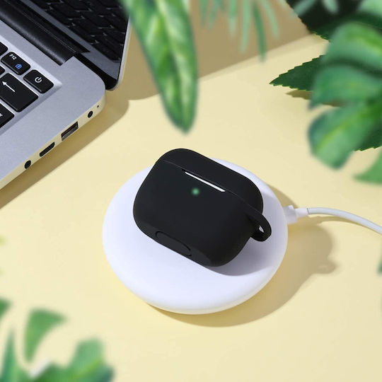 Techsuit Θήκη Σιλικόνης με Γάντζο σε Μαύρο χρώμα για Apple AirPods Pro