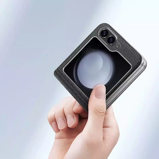 Dux Ducis Задна корица Кожа Черен (Galaxy Z Flip6)