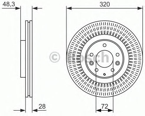 Bosch Σετ Δισκόπλακες Εμπρός 2τμχ για Mazda CX-7 320mm