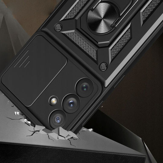 Techsuit CamShield Umschlag Rückseite Kunststoff / Silikon Schwarz (Galaxy A35 5G)
