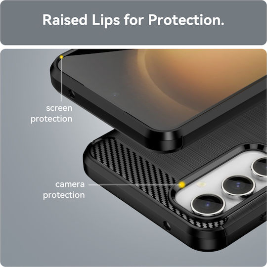 Techsuit Carbon Back Cover Silicon Negru (Samsung Galaxy A35)