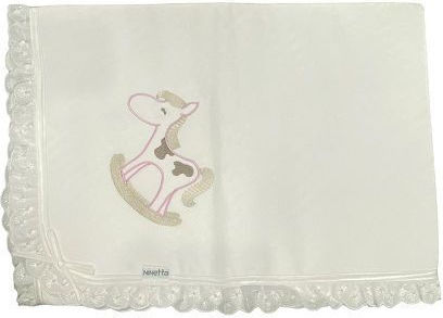 Ninetta Bebe Rocking Horse Pique Swaddle Wrap 100x100cm.