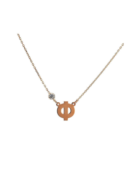 Goldsmith Necklace Monogram from Silver with Zircon