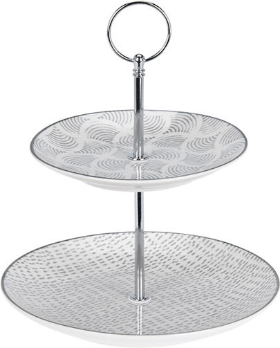Excellent Houseware Keramik Etagere 2 Etagen Gray Ø20cm 1Stück Excellent Houseware Keramik Etagere 2 Etagen Gray Ø20cm 1Stück