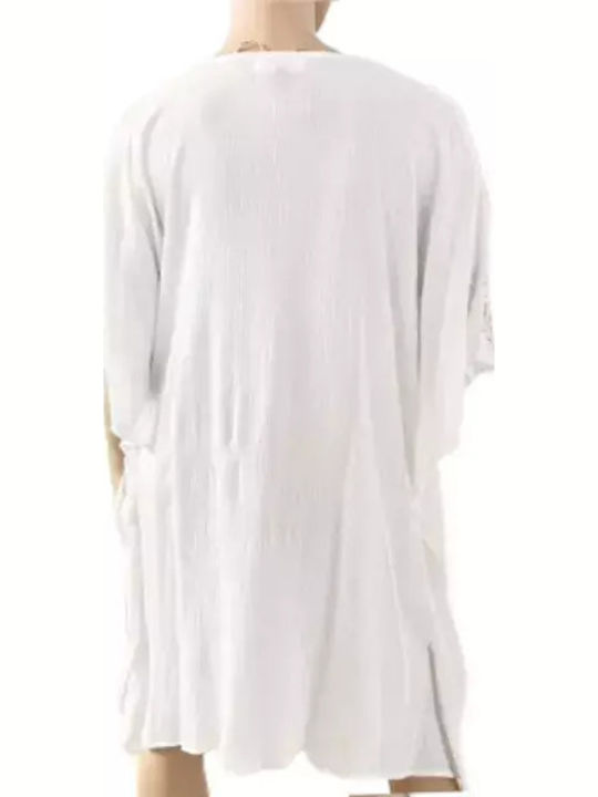 Platinum Fashion Καφτάνι Παραλίας Άσπρο
