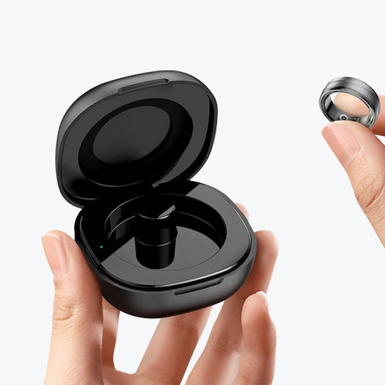 Techsuit R06 Smart Ring 18mm με Παλμογράφο Μαύρο