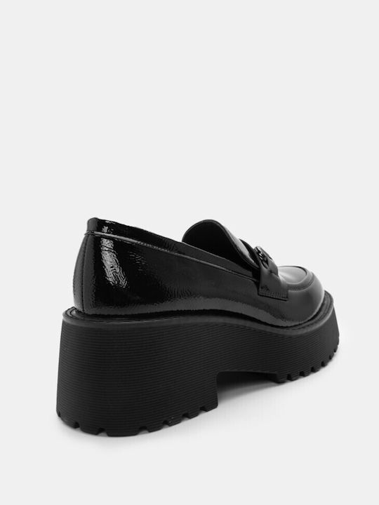 Luigi Patent Leather Women's Moccasins in Black Color