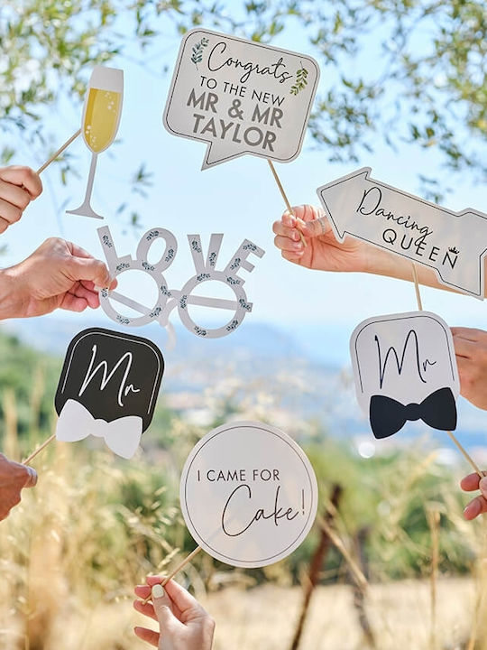 Σετ Photo Booth Props Γάμου Αυτοκόλλητα 13 Τεμ
