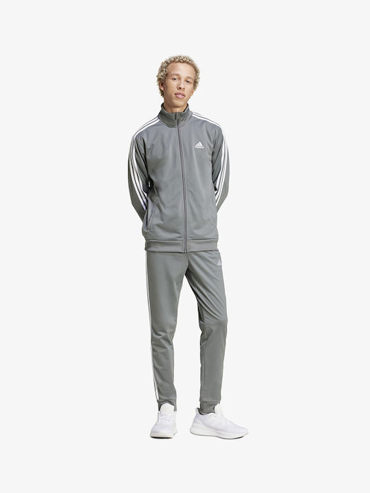 Adidas Basic 3-stripes Tricot Herren-Sweatpants-Set Gray