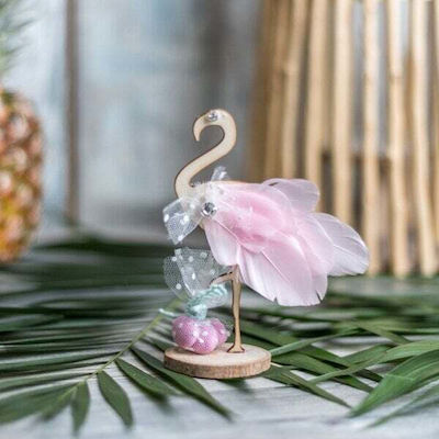 FLAMINGO WOODEN 7CM SET/5 NATURAL