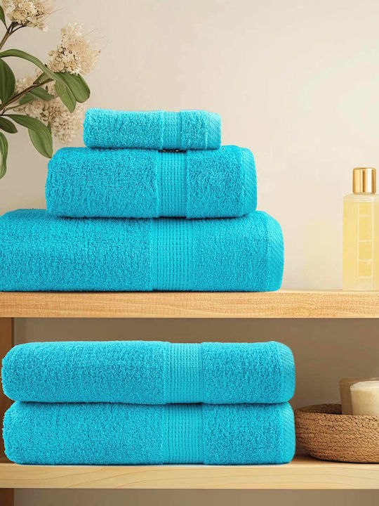 vidaXL Bath Towel 100x200cm Turquoise 4 Pieces Weight 600gsm