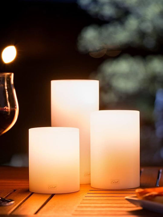 Qult Candle Holder suitable for Tealights Plastic in White Color 9x9x8cm 1pcs