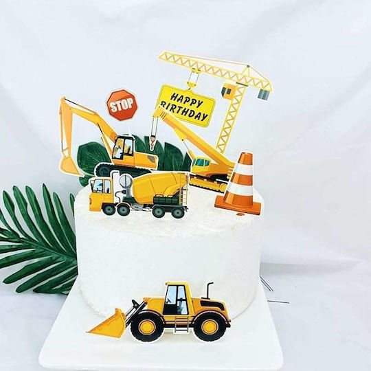 Under Construction Decorative for Cake 7 Pieces