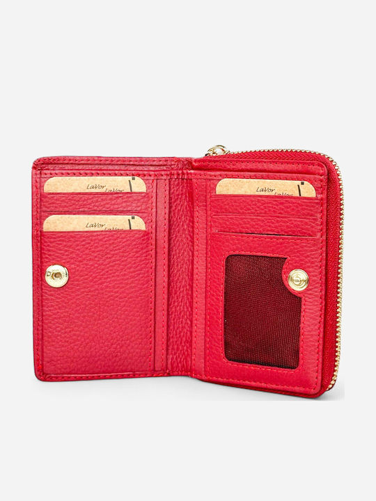 Small Leather Women's Wallet Classic with RFID Red