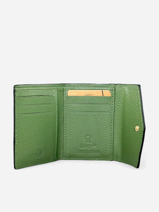 Small Leather Women's Wallet Classic with RFID Green