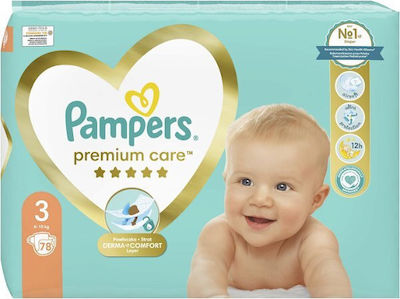 Pampers Tape Diapers Premium Care No. 3 for 6-10 kgkg 78pcs