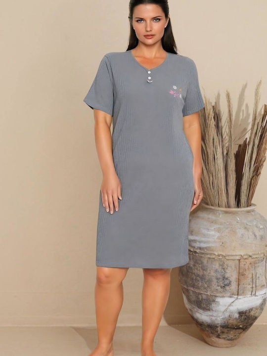 Asel Summer Women's Nightdress Gray