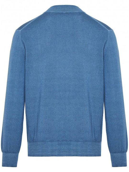 Paul & Shark Men's Long Sleeve Sweater with Zipper Blue