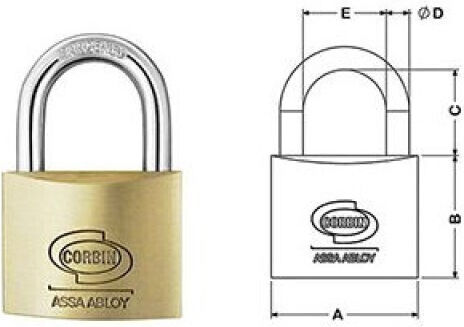 Assa Abloy Bronze Vorhängeschloss Messing mit Schlüssel 25mm 1Stück