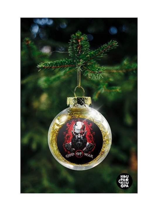 Koupakoupa God Of War Christmas Hanging Ball Ornament Plastic Transparent With Gold Dust With Beads Transparent