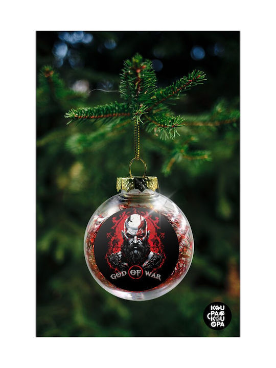 Koupakoupa God Of War Christmas Hanging Ball Ornament Plastic Transparent With Gold Dust With Beads Transparent