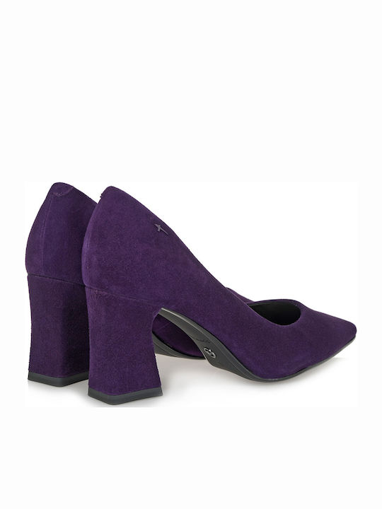Suede Purple Medium Heels