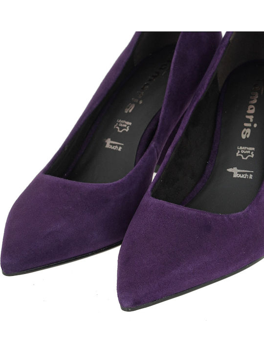Suede Purple Medium Heels