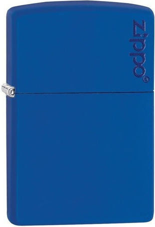 Zippo Classic Matte Logo Αντιανεμικός Αναπτήρας Φλόγας Royal Blue Matte
