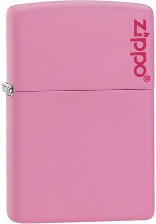 Zippo Classic Matte Logo Αντιανεμικός Αναπτήρας Φλόγας Pink Matte