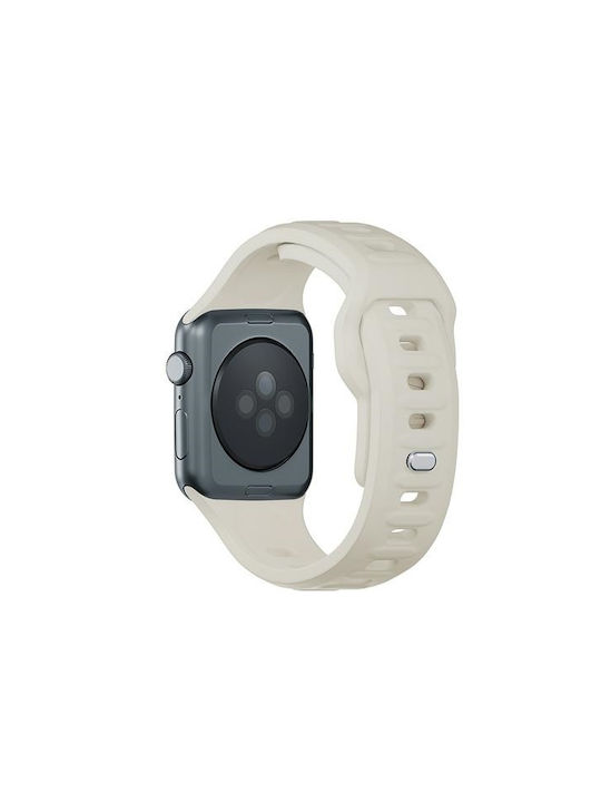 3MK Каишка Силикон с Pin Бежов (Apple Watch 38/40/41/42mm)
