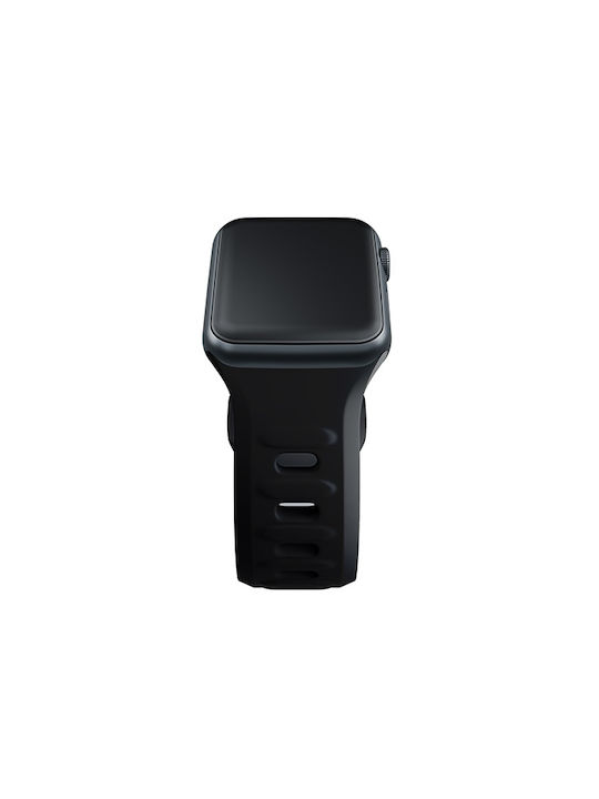 3MK Curea Silicon cu Pin Negru (Apple Watch 38/40/41/42mm)