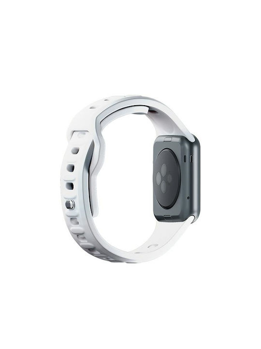 3MK Λουράκι Σιλικόνης με Pin Λευκό (Apple Watch 44/45/46mm/Ultra 49mm)