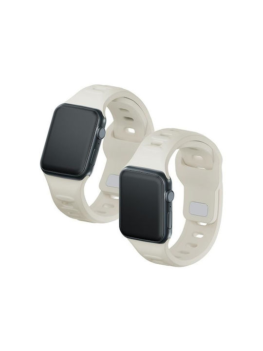 3MK Каишка Силикон с Pin Бежов (Apple Watch 38/40/41/42mm)