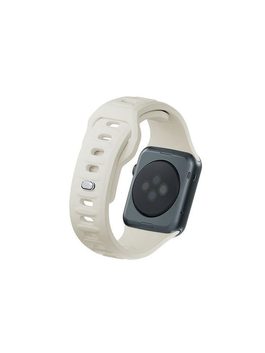 3MK Каишка Силикон с Pin Бежов (Apple Watch 38/40/41/42mm)