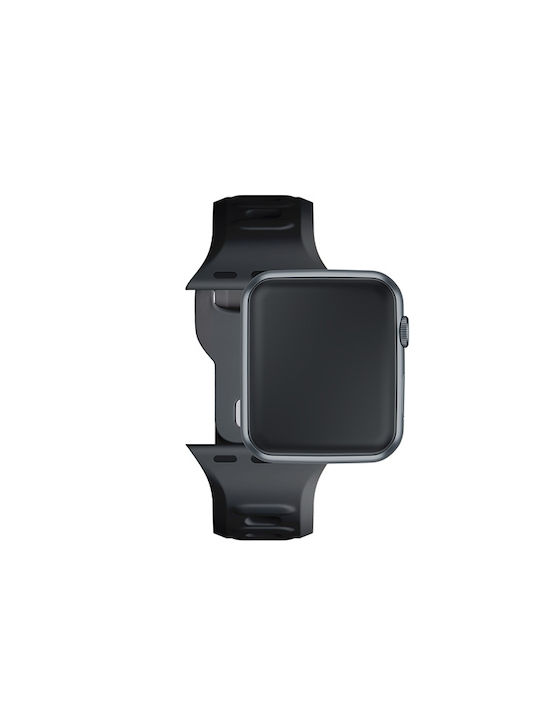 3MK Armband Silikon mit Pin Schwarz (Apple Watch 44/45/46mm/Ultra 49mm)