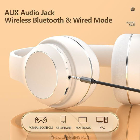 Nubi BH15 Безжични / Жични On Ear Слушалки с 36 часа Работа Бежови