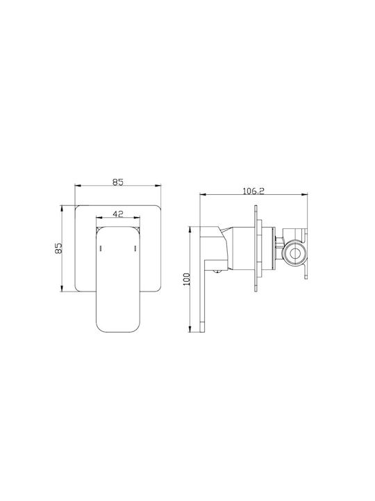 Karag Built-in Mixer & Shower Head Set for Shower 1 Exit Black