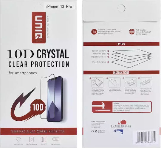 Uniq Full Face Tempered Glass Μαύρο (iPhone 17e / 16e / 14 / 13 / 13 Pro)