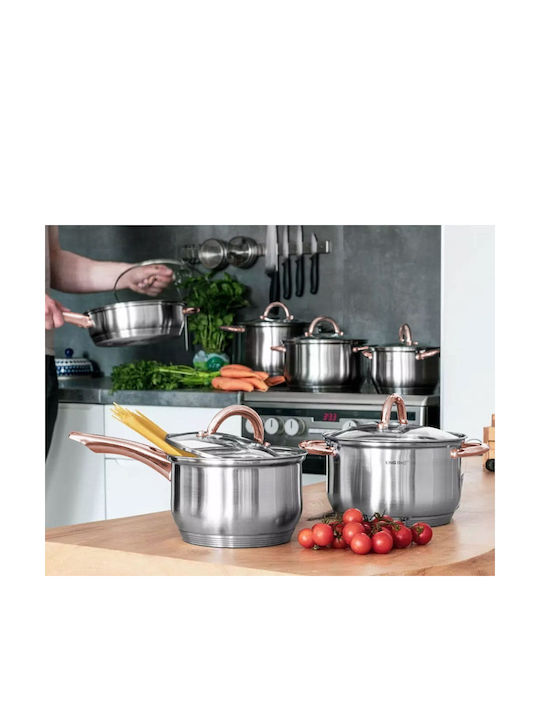 KING Hoff Cookware Set of Stainless Steel with Non-stick Coating 10pcs