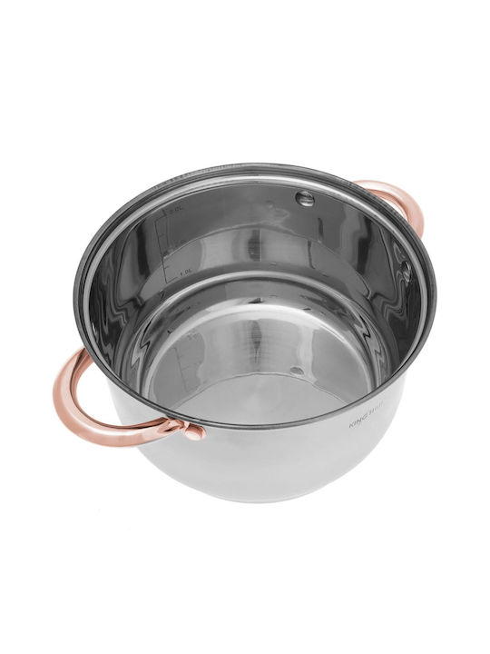 KING Hoff Pots Set Made of Stainless Steel Inox Copper with Non-Stick Interior Coating 5 Pieces
