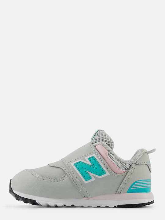 574 Hook & Loop Kids Sneakers with Scratch Gray
