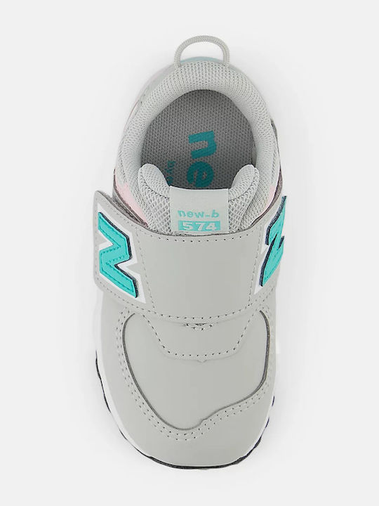 574 Hook & Loop Kids Sneakers with Scratch Gray