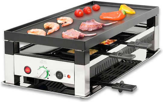 Solis Tabletop Grătar Electric Raclette Placă cu Grătar și Netedă 1400W cu Termostat Reglabil 56.5bucx27.5buccm