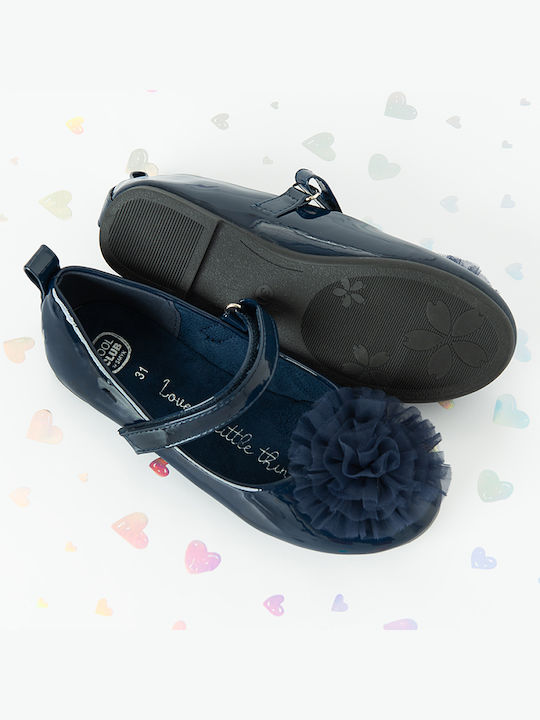 Kids Ballerinas with Hoop & Loop Closure Blue