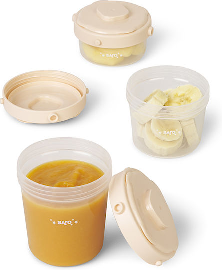 Saro Set de mâncare pentru copii din plastic 0.2lt Bej