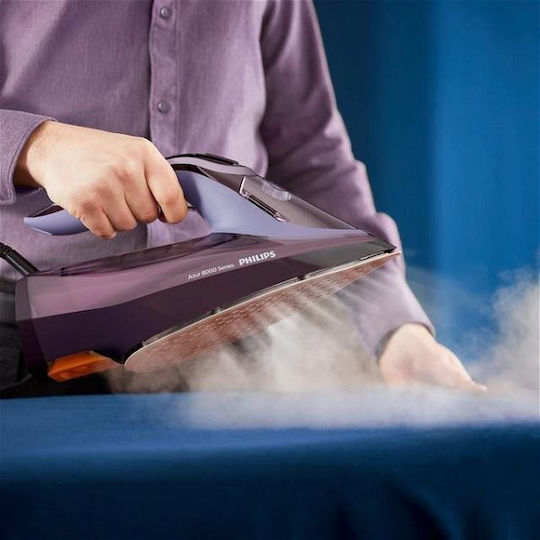 Philips Azur 8000 Steam Iron 3000W with Ceramic Plate and Continuous Steam Supply 55g/min