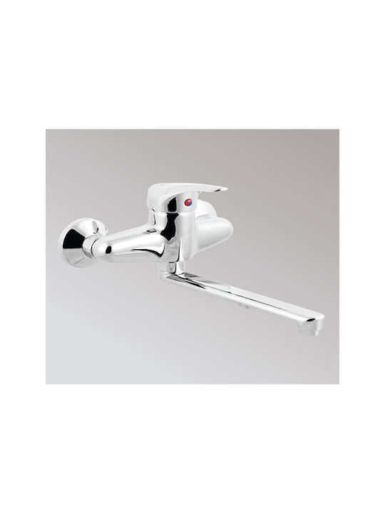 Teorema T-One Küchenarmatur Wand Silber